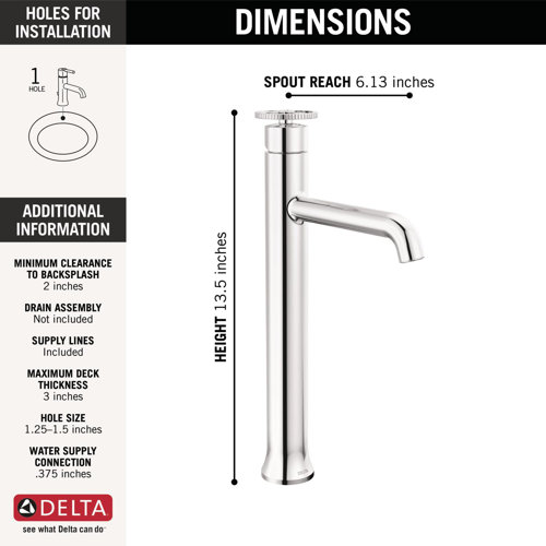 Delta Trinsic Vessel Sink Faucet Singlehandle Bathroom Faucet